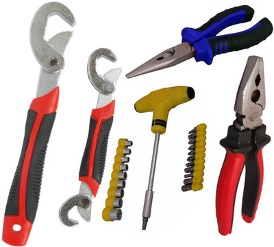

Asraw Snap N Grip, Plier, Nose Plier & Screwdriver Set Hand Tool Kit(4 Tools), Multicolor