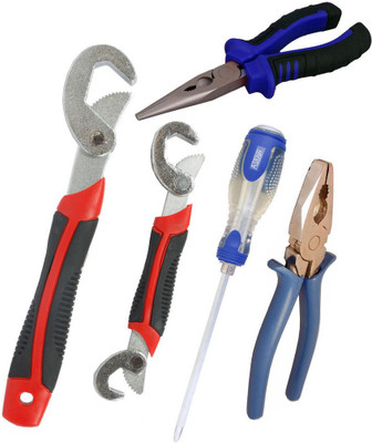 

Asraw Snap N Grip, Plier, Nose Plier & Double Sided Screwdriver Hand Tool Kit(4 Tools), Multicolor