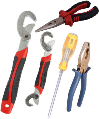 

Asraw Snap N Grip, Plier, Nose Plier & Double Sided Screwdriver Hand Tool Kit(4 Tools), Multicolor