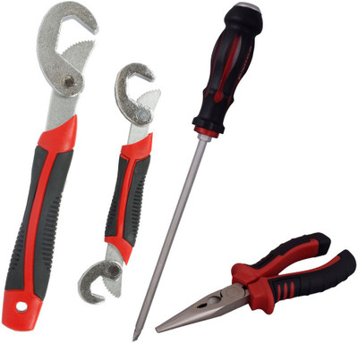 

Asraw Snap N Grip, Nose Plier & Double Sided Screwdriver Hand Tool Kit(3 Tools), Multicolor