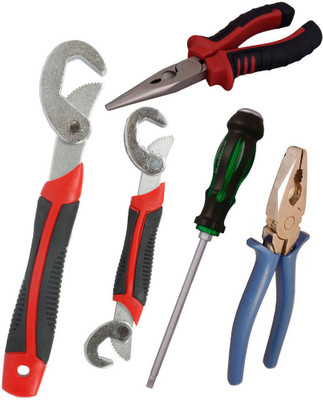 

Asraw Snap N Grip, Plier, Nose Plier & Double Sided Screwdriver Hand Tool Kit(4 Tools), Multicolor