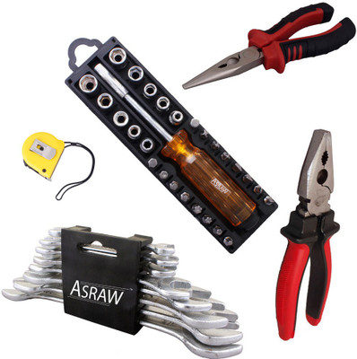 

Asraw Hand Tool Kit(13 Tools), Multicolor