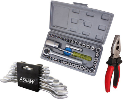 

Asraw Hand Tool Kit(11 Tools), Multicolor