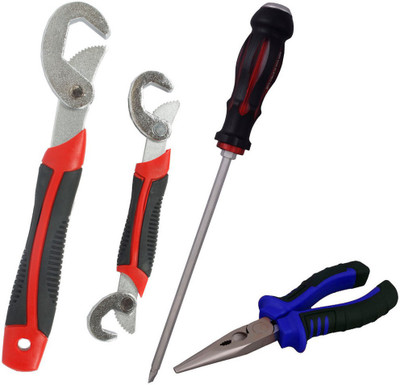 

Asraw Snap N Grip, Nose Plier & Double Sided Screwdriver Hand Tool Kit(3 Tools), Multicolor