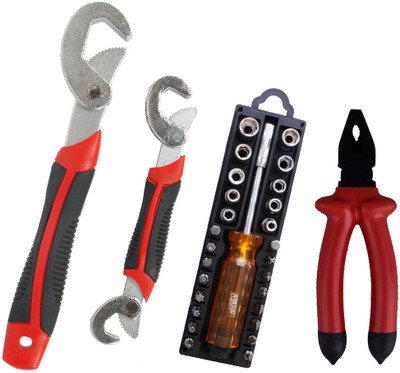 

Asraw Snap N Grip, Plier & 28in1 Screwdriver Set Hand Tool Kit(3 Tools), Multicolor