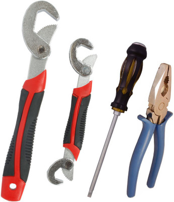 

Asraw Snap N Grip, Plier & Double Sided Screwdriver Hand Tool Kit(3 Tools), Multicolor