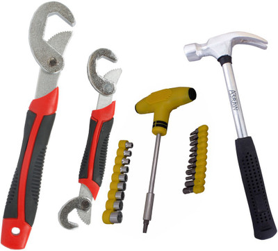 

Asraw Snap N Grip, 1/2LB Hammer & Screwdriver Set Hand Tool Kit(3 Tools), Multicolor