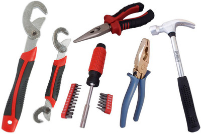 

Asraw Snap N Grip, Plier, Nose Plier, 1/2LB Hammer & 18PC Screwdriver Set Hand Tool Kit(5 Tools), Multicolor