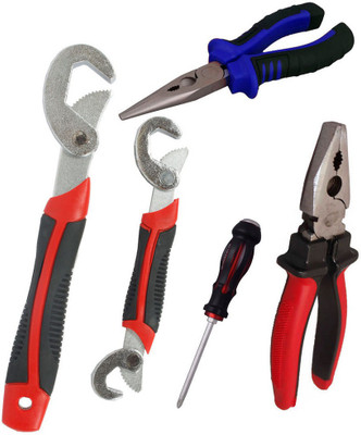 

Asraw Snap N Grip, Plier, Nose Plier & Double Sided Screwdriver Hand Tool Kit(4 Tools), Multicolor