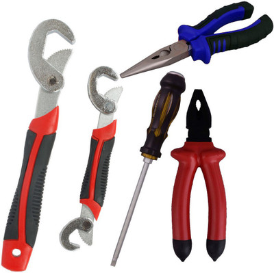 

Asraw Snap N Grip, Plier, Nose Plier & Double Sided Screwdriver Hand Tool Kit(4 Tools), Multicolor