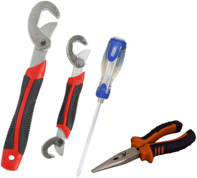 

Asraw Snap N Grip, Nose Plier & Double Sided Screwdriver Hand Tool Kit(3 Tools), Multicolor