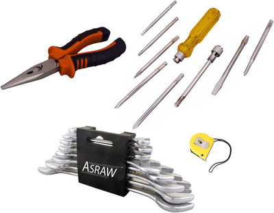 Asraw Hand Tool Kit(12 Tools), Multicolor