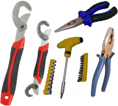 

Asraw Snap N Grip, Plier, Nose Plier & Screwdriver Set Hand Tool Kit(4 Tools), Multicolor
