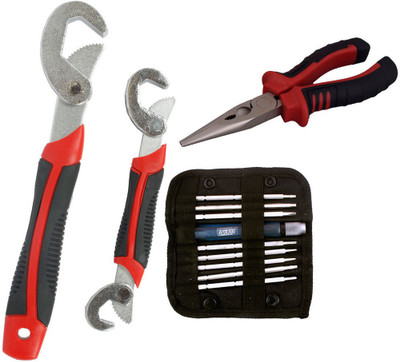 

Asraw Snap N Grip, Nose Plier & Screwdriver Set Hand Tool Kit(3 Tools), Multicolor