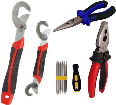 

Asraw Snap N Grip, Plier, Nose Plier & Screwdriver Set Hand Tool Kit(4 Tools), Multicolor