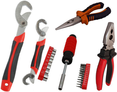 

Asraw Snap N Grip, Plier, Nose Plier & 21PC Screwdriver Set Hand Tool Kit(4 Tools), Multicolor