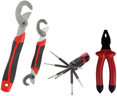 

Asraw Snap N Grip, Plier & 8in1 Screwdriver Set Hand Tool Kit(3 Tools), Multicolor