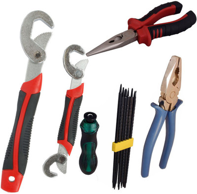 

Asraw Snap N Grip, Plier, Nose Plier & Screwdriver Set Hand Tool Kit(4 Tools), Multicolor