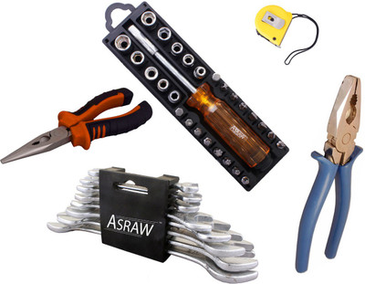 

Asraw Hand Tool Kit(13 Tools), Multicolor