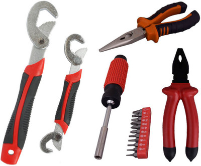 

Asraw Snap N Grip, Plier, Nose Plier & 11PC Screwdriver Set Hand Tool Kit(4 Tools), Multicolor