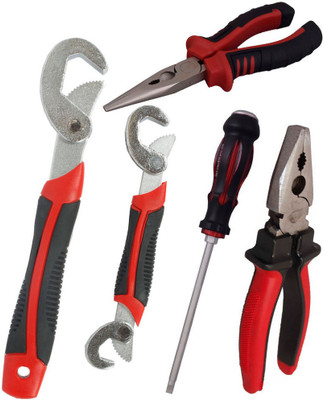 

Asraw Snap N Grip, Plier, Nose Plier & Double Sided Screwdriver Hand Tool Kit(4 Tools), Multicolor