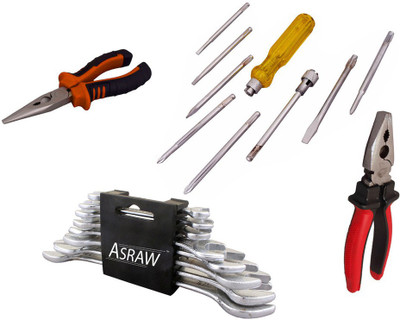 

Asraw Hand Tool Kit(12 Tools), Multicolor