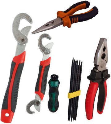 

Asraw Snap N Grip, Plier, Nose Plier & Screwdriver Set Hand Tool Kit(4 Tools), Multicolor