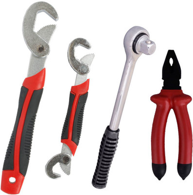 

Asraw Snap N Grip, Plier & Ratchet Handle Hand Tool Kit(3 Tools), Multicolor