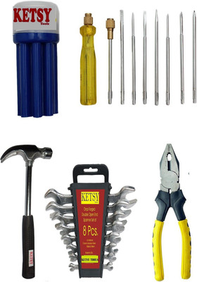 

Ketsy (19 Pieces) Hand Tool Kit(19 Tools), Multicolor