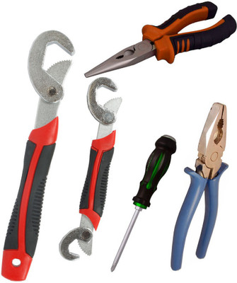 

Asraw Snap N Grip, Plier, Nose Plier & Double Sided Screwdriver Hand Tool Kit(4 Tools), Multicolor