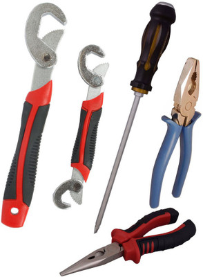 

Asraw Snap N Grip, Plier, Nose Plier & Double Sided Screwdriver Hand Tool Kit(4 Tools), Multicolor
