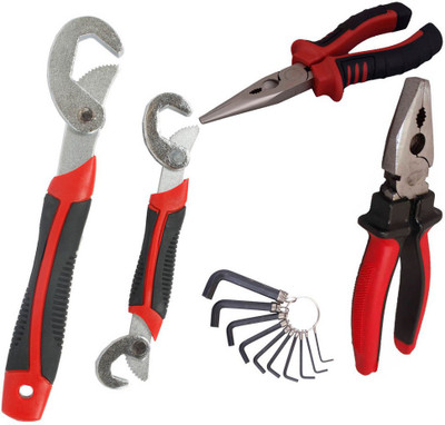 

Asraw Snap N Grip, Plier, Nose Plier & Allen key Hand Tool Kit(4 Tools), Multicolor