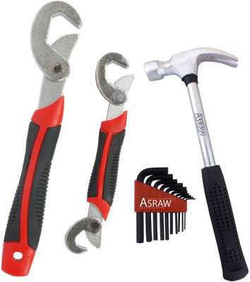 

Asraw Snap N Grip, 1/2LB Hammer & Allen key Hand Tool Kit(3 Tools), Multicolor