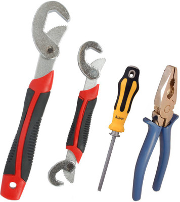 

Asraw Snap N Grip, Plier & Adjustable Screwdriver Hand Tool Kit(3 Tools), Multicolor