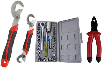 

Asraw Snap N Grip, Plier & Socket Set Hand Tool Kit(3 Tools), Multicolor