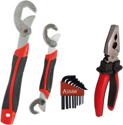 

Asraw Snap N Grip, Plier & Allen key Hand Tool Kit(3 Tools), Multicolor