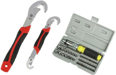 

Caryn 9-32 mm All in one Multi Purpose Double Sided Wrench & 41 PCS Ratchet Screwdriver Set Hand Tool Kit(43 Tools), Multicolor