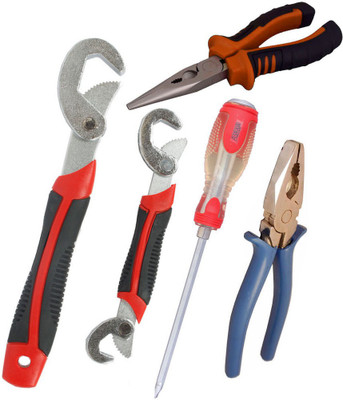 

Asraw Snap N Grip, Plier, Nose Plier & Double Sided Screwdriver Hand Tool Kit(4 Tools), Multicolor