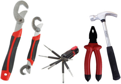 

Asraw Snap N Grip, Plier, 1/2LB Hammer & 8in1 Screwdriver Set Hand Tool Kit(4 Tools), Multicolor