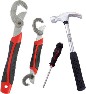 

Asraw Snap N Grip, 1/2LB Hammer & Double Sided Screwdriver Hand Tool Kit(3 Tools), Multicolor