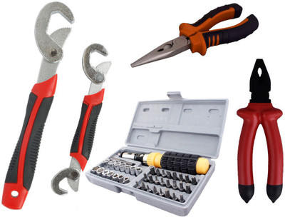 

Asraw Snap N Grip, Plier, Nose Plier & 41pcs Screwdriver Set Hand Tool Kit(4 Tools), Multicolor