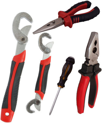 

Asraw Snap N Grip, Plier, Nose Plier & Double Sided Screwdriver Hand Tool Kit(4 Tools), Multicolor