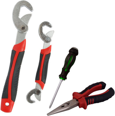 

Asraw Snap N Grip, Nose Plier & Double Sided Screwdriver Hand Tool Kit(3 Tools), Multicolor