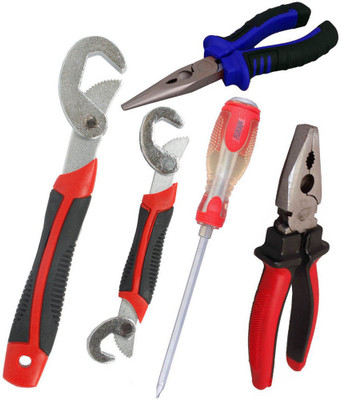 

Asraw Snap N Grip, Plier, Nose Plier & Double Sided Screwdriver Hand Tool Kit(4 Tools), Multicolor
