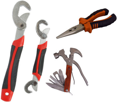 

Asraw Snap N Grip, Nose Plier & Multi Hammer Hand Tool Kit(3 Tools), Multicolor