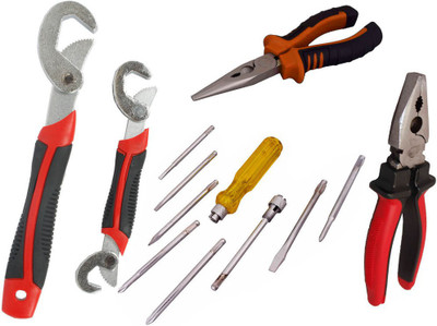 

Asraw Snap N Grip, Plier, Nose Plier & Screwdriver Set Hand Tool Kit(4 Tools), Multicolor