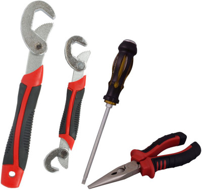 

Asraw Snap N Grip, Nose Plier & Double Sided Screwdriver Hand Tool Kit(3 Tools), Multicolor
