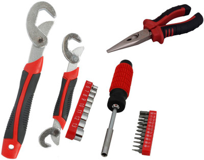 

Asraw Snap N Grip, Nose Plier & 21PC Screwdriver Set Hand Tool Kit(3 Tools), Multicolor