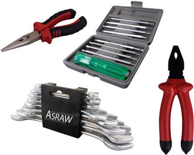 Asraw Hand Tool Kit(12 Tools), Multicolor