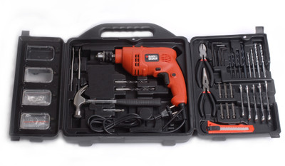 

Black & Decker Power & Hand Tool Kit(50 Tools), Black;red